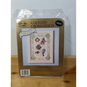 Tropical Fish Seahorse MAT & FRAME Cross Stitch Something Special Kit #50740